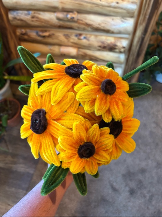 Other - Handmade Yellow Velvet Sunflower Bouquet
